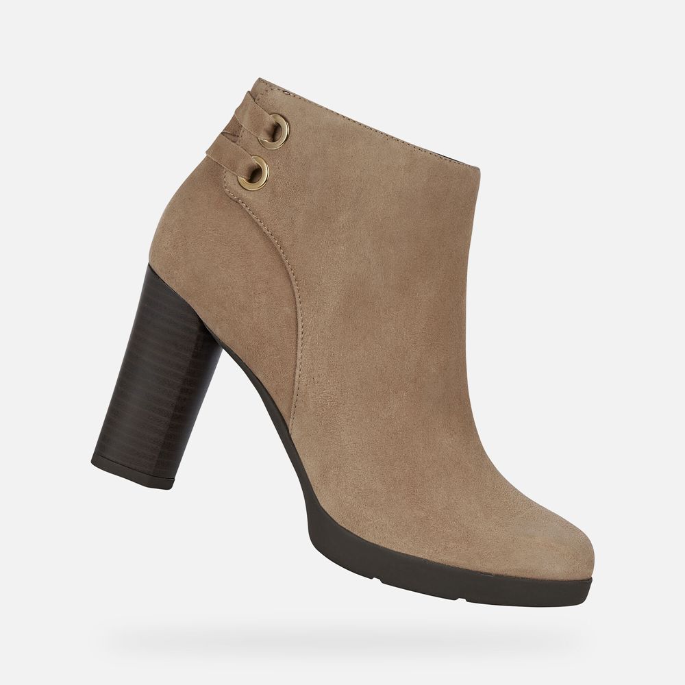 Geox Ankle Boots Dark Beige Anylla - Geox Womens Shoes - KUIBFE456